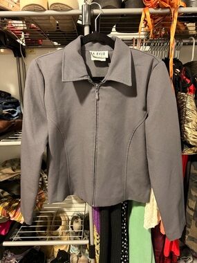 A. Byer Gray Zip-Up Blazer Jacket
